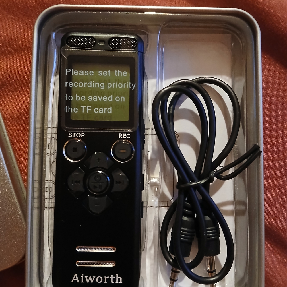 Worth Black Portable Digital Voice Recorder with LCD Display